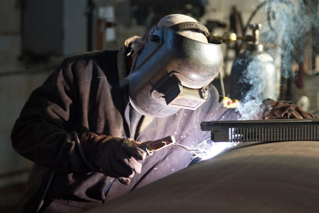 A welder at work